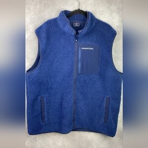 Vineyard Vines Outerwear Sherpa Vest Deep Bay Blue Size 2XL Fleece Winter